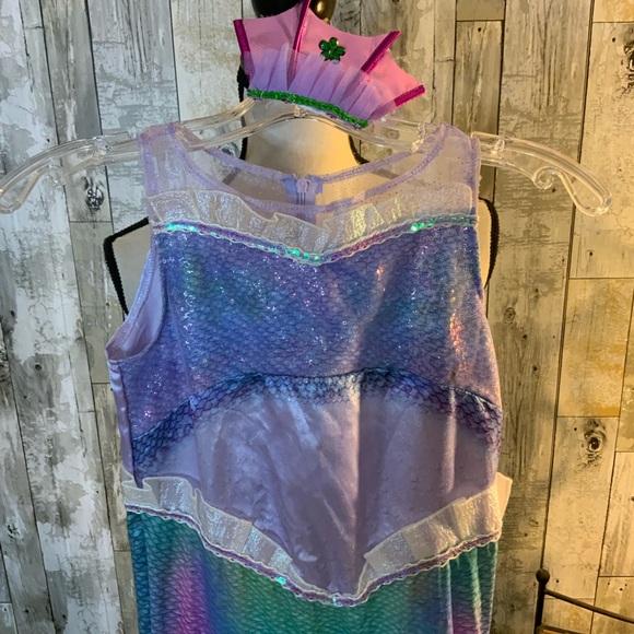 Girls Disney Mermaid Princess Costume - Purple and Teal - Picture 2 of 7